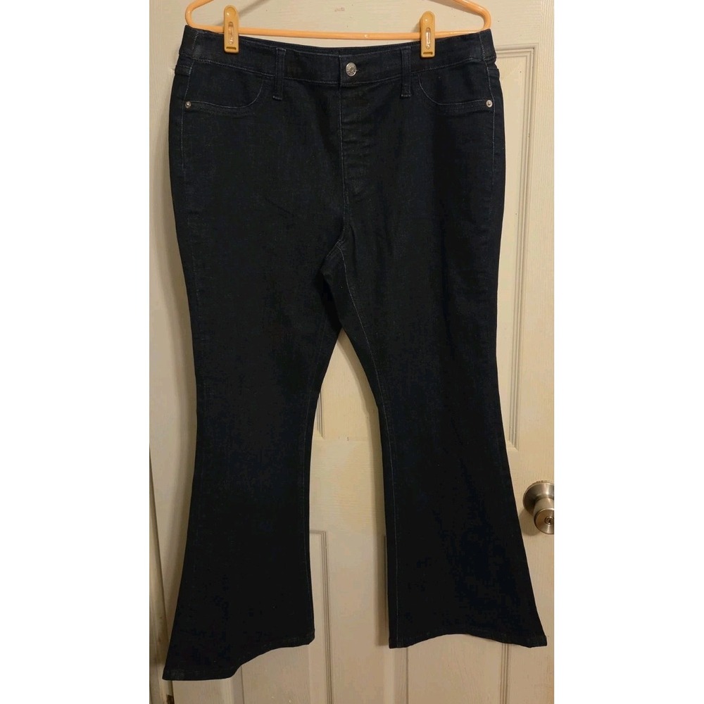 Denim & Co Size 14 Petit Dark Wash Boot Cut Jeans